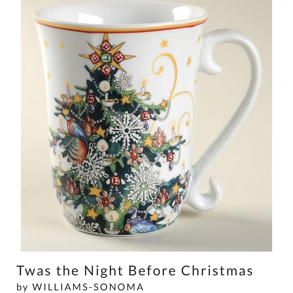 Williams Sonoma "Twas The Night Before Christmas" Coffee Mugs (4)
